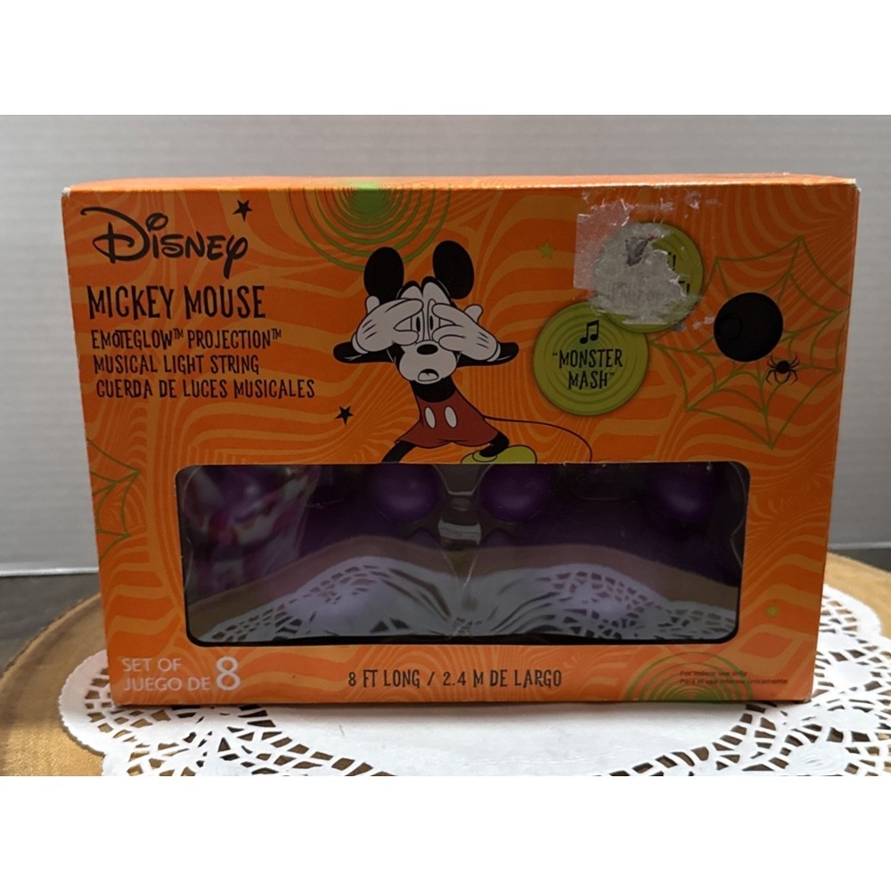 Disney Halloween Mickey Mouse EmoteGlow Monster Mash Bat Lights New Open Box